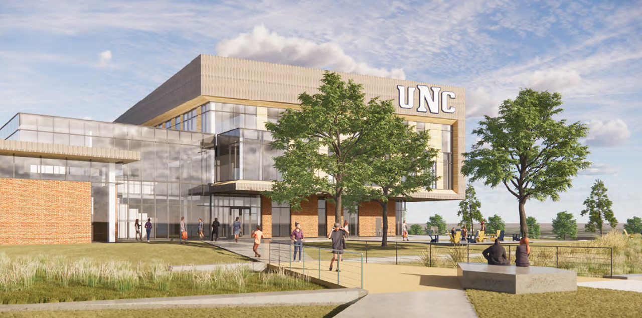 A artists render of the building for the proposed College of Osteopathic Medicine.