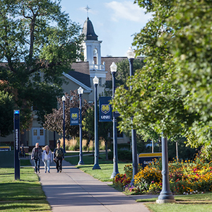 Students walking the beautiful UNC Campus