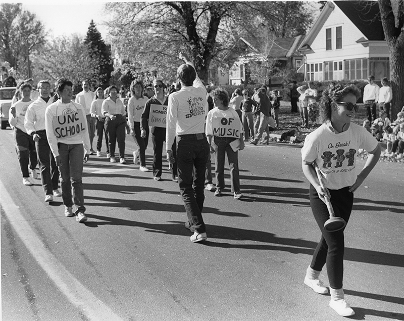 UNC School of Music in the Homecoming Parade, 1980s