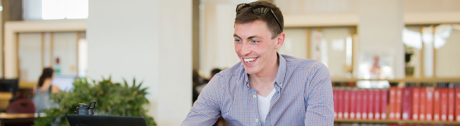 International Student in the Library