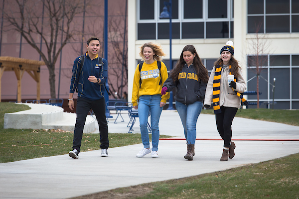 Transfer students on campus