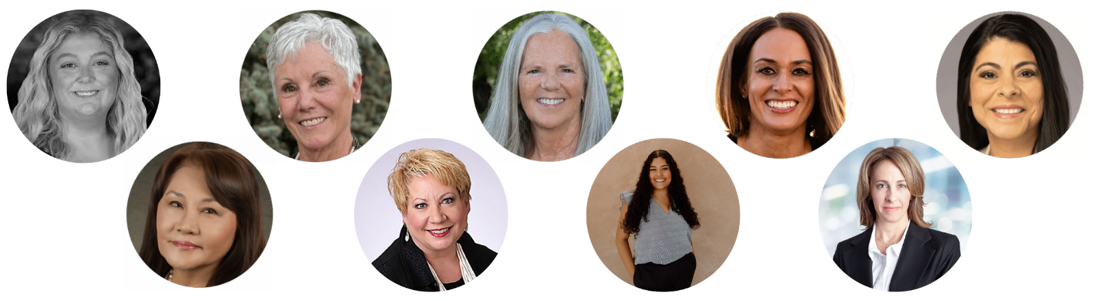 Nine headshots of award-winning alumnae and community members