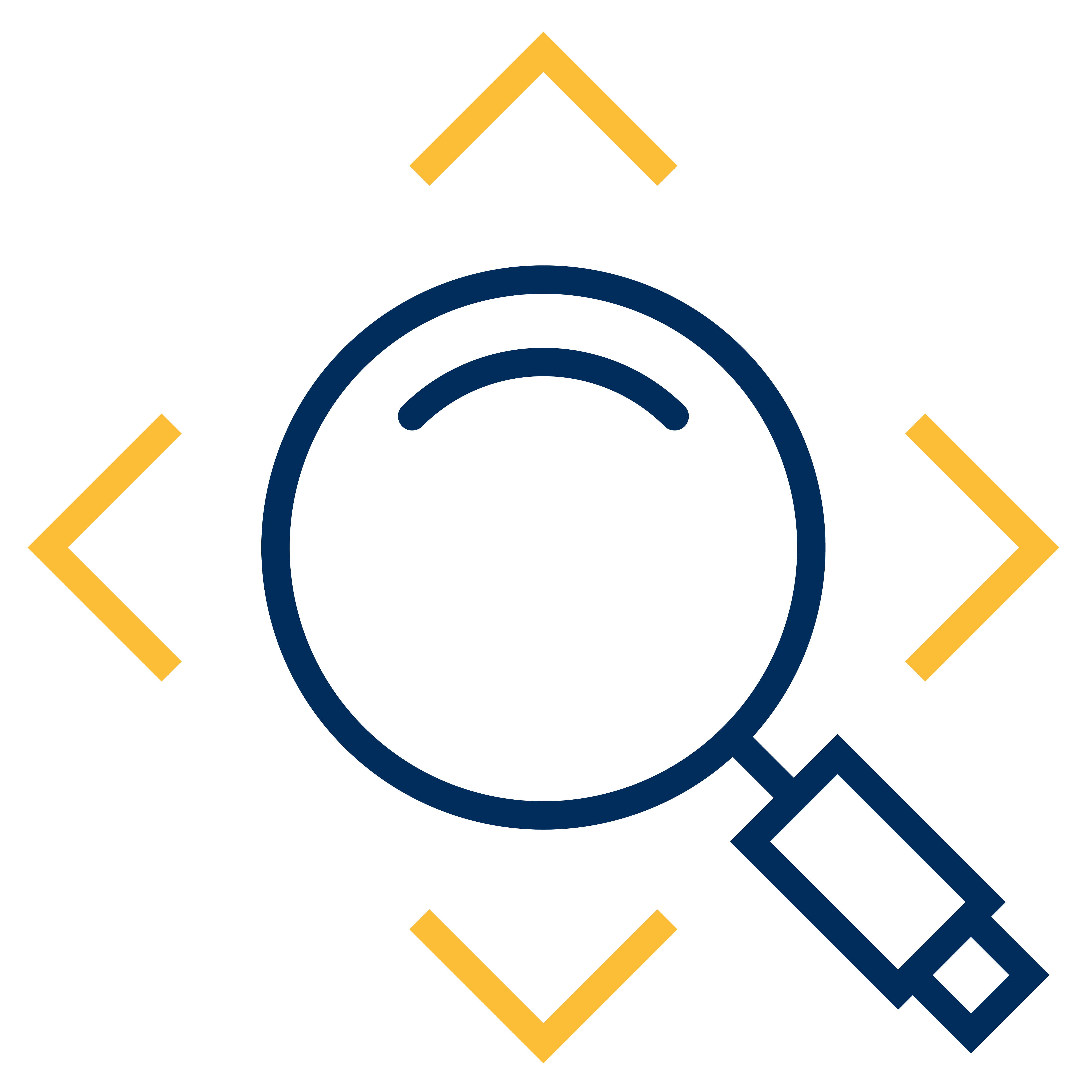 navy and gold magnifying glass