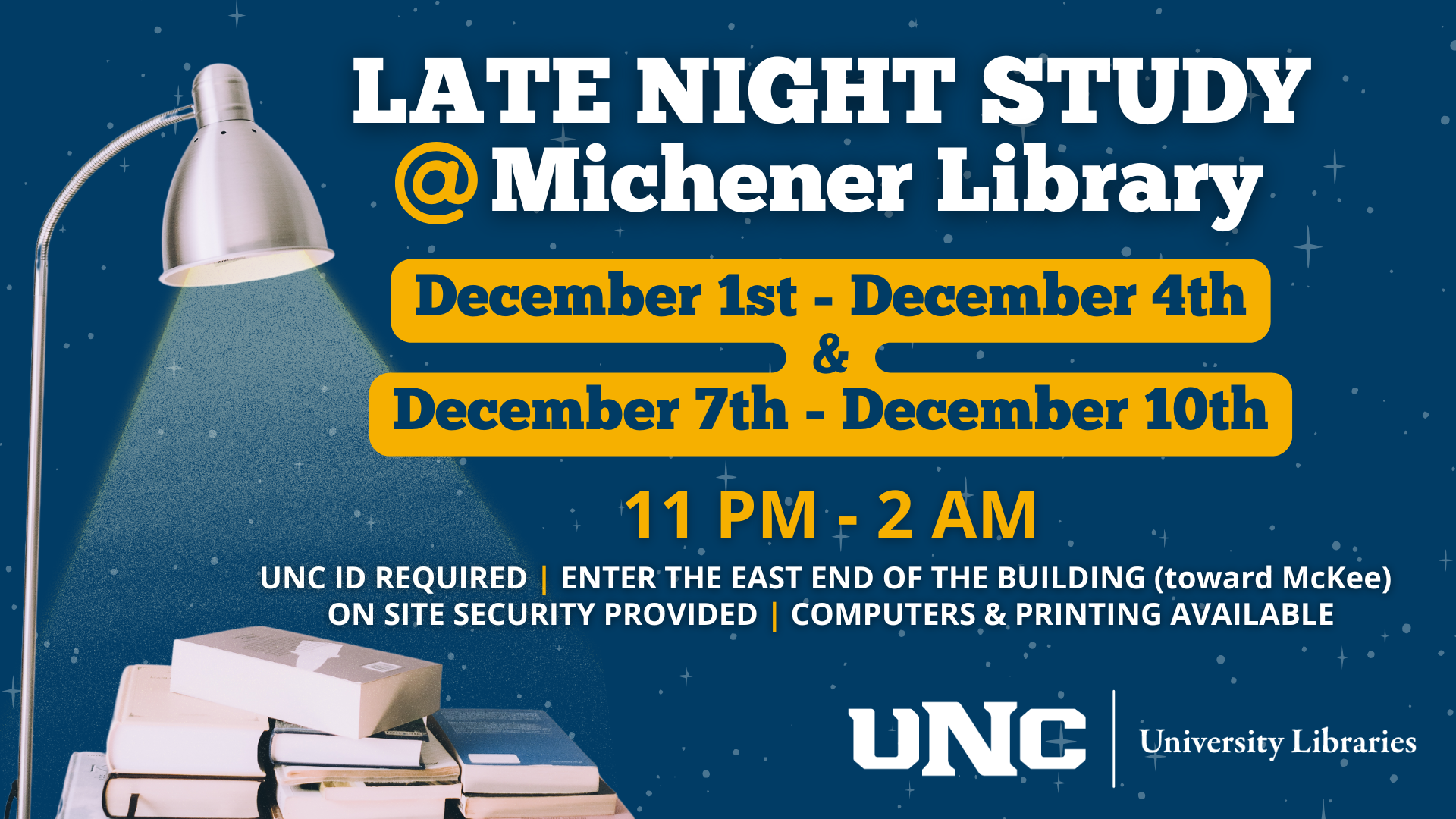 Late Night Study Michener Library Fall 2025